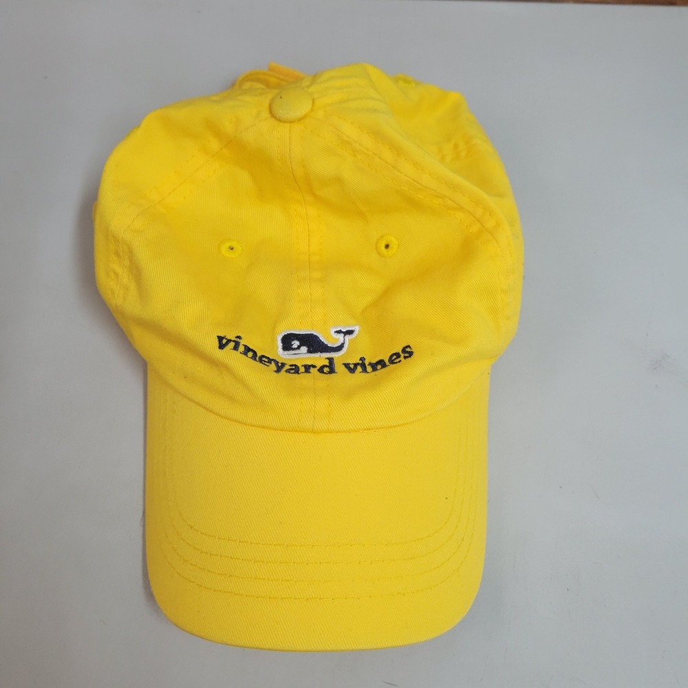Vineyard Vines Mens Yellow Cotton Whale Logo Adjustable Baseball Cap Hat